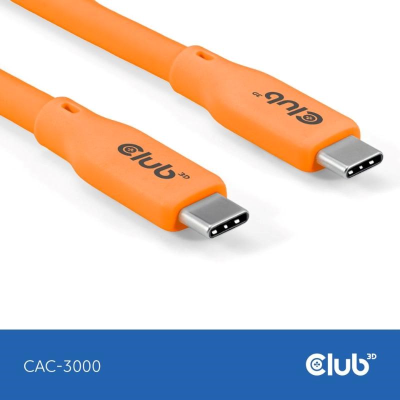 Club3D Kabel USB-C 4.0,  20Gbps,  4K60Hz,  PD 240W,  2m,  oranžová0 