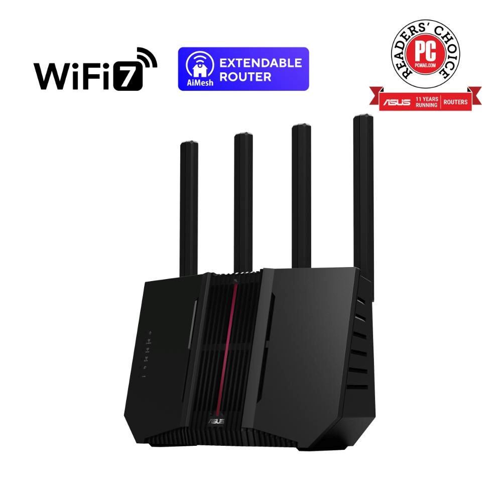 ASUS Router RT-BE92U,  WiFi7 Router,  AiMesh,  2x WAN,  3x LAN,  1x USB 3.20 