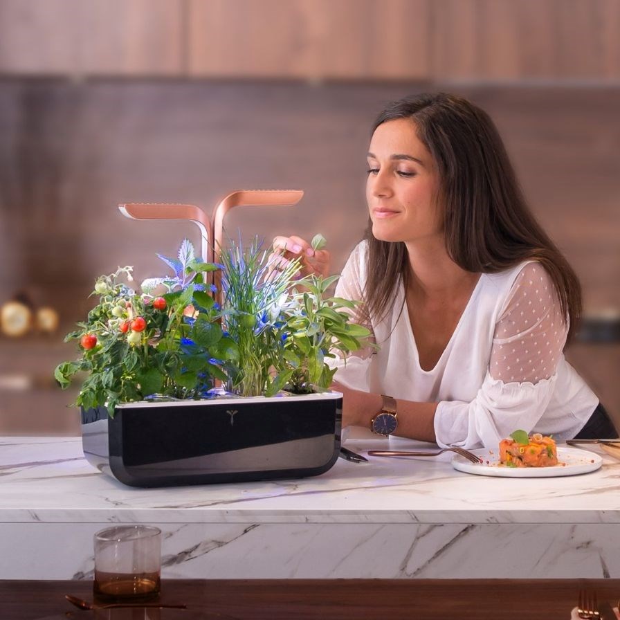 Véritable SMART - Automatický květináč s regulací osvětlení,  černá měděná + 4 bylinkové náplně2 