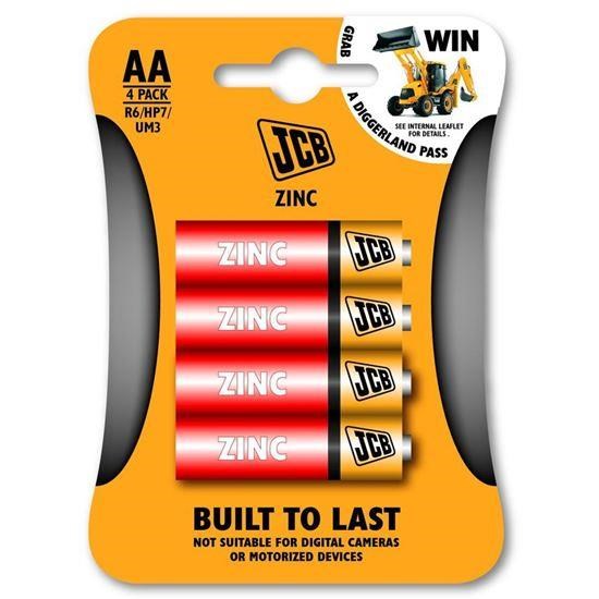 JCB zinko-chloridová baterie R06,  blistr 4 ks0 