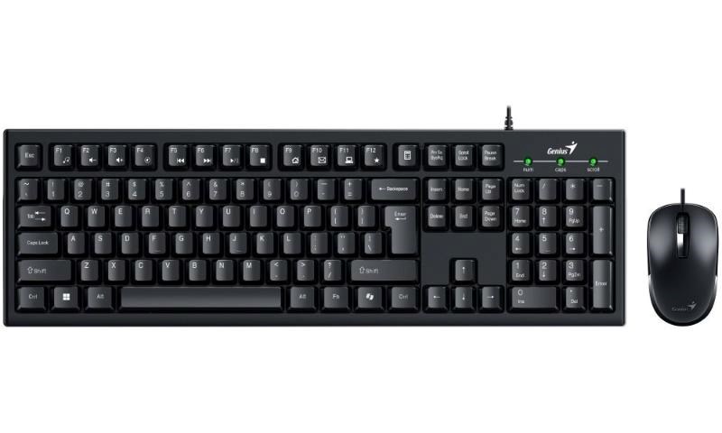 GENIUS set klávesnice+myš KM-100SE/  Drátový set/  Copilot/  USB/  černá/  CZ+SK layout3 