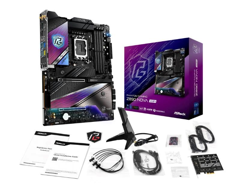 ASRock MB Sc LGA1851 Z890 NOVA WIFI,  Intel Z890,  4xDDR5,  1xDP,  1xHDMI,  2xThunderbolt,  WI-FI6 