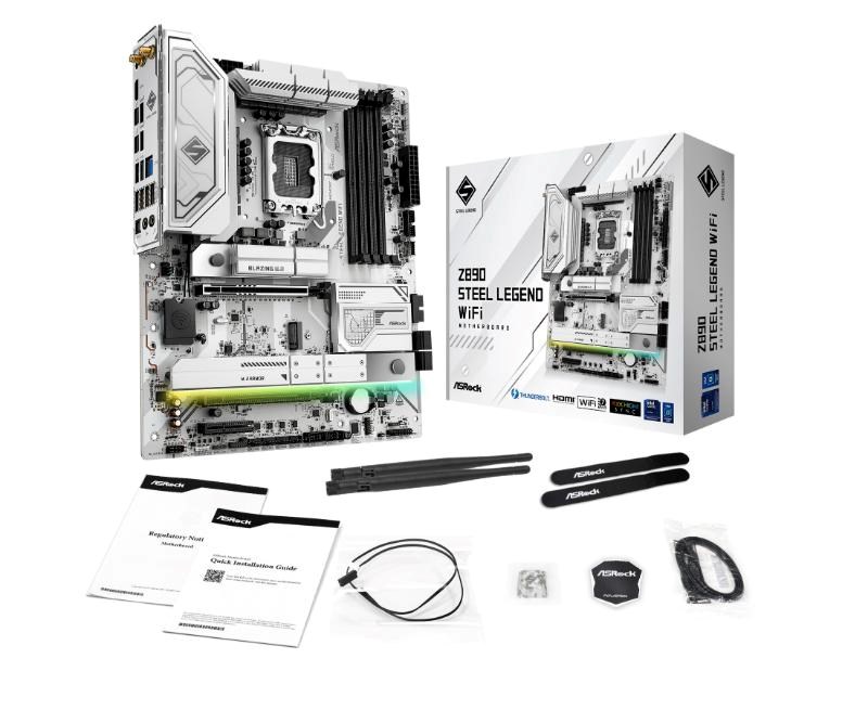 ASRock MB Sc LGA1851 Z890 STEEL LEGEND WIFI,  Intel Z890,  4xDDR5,  1xHDMI,  2xThunderbolt,  WI-FI6 