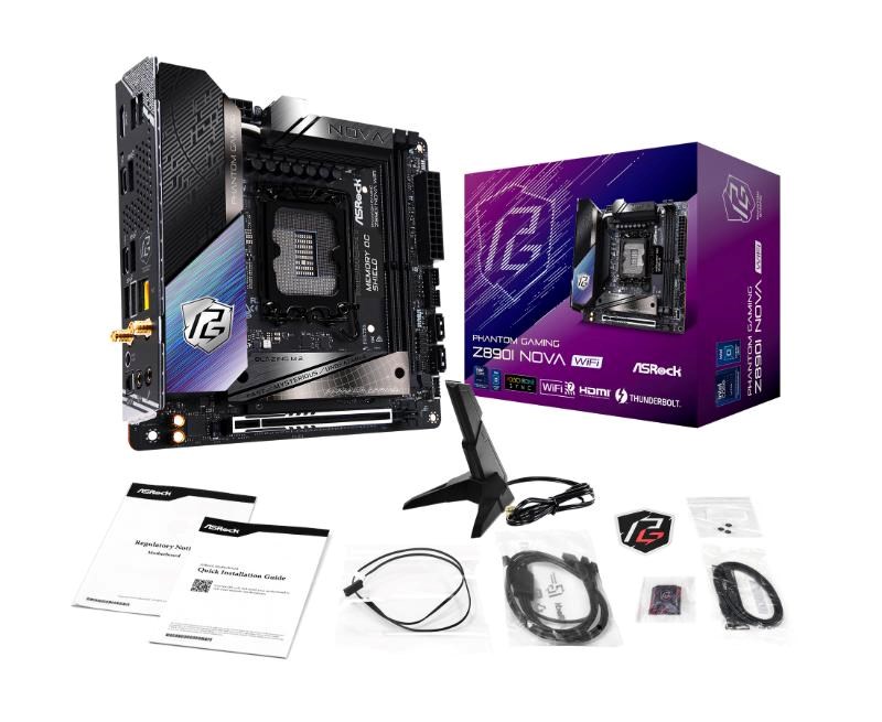 ASRock MB Sc LGA1851 Z890I NOVA WIFI,  Intel Z890,  2xDDR5,  1xHDMI,  2xThunderbolt,  WI-FI,  mITX6 