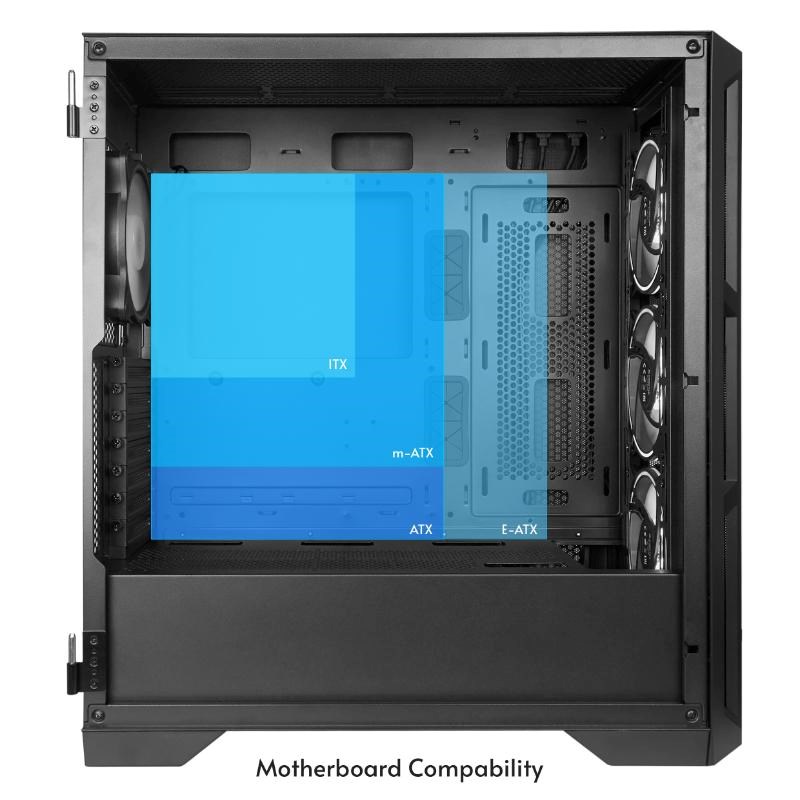 CHIEFTEC skříň APEX LUMO,  E-ATX,  1x USB-C 3.2,  2x USB 3.0,  4x 140mm ARGB Fan,  ARGB Hub,  černá3 