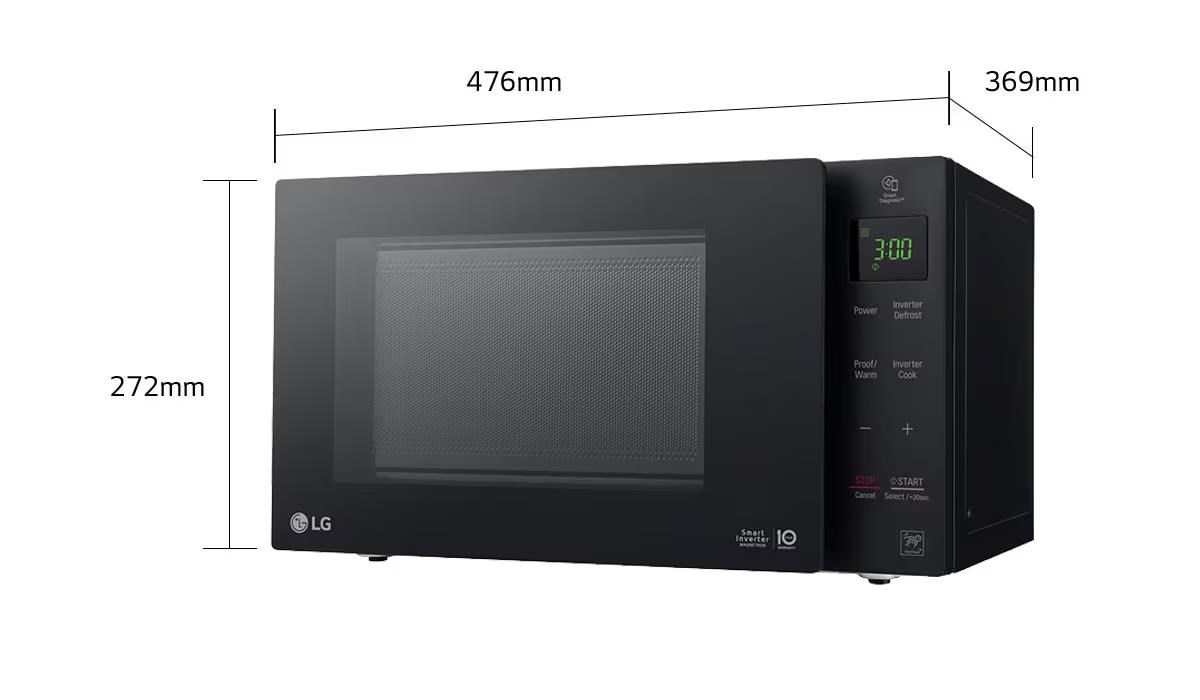 BAZAR - LG NeoChef mikrovlnná trouba, 1000 W, 25 l, displej, černá - Poškozený obal /  kosmetická vada5 