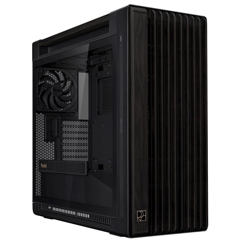 ASUS case PROART PA602 WOOD TG PWM BLACK,  Mid Tower,  průhledná bočnice,  černá0 