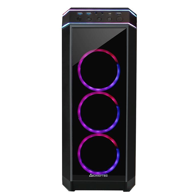 CHIEFTEC skříň STALLION II,  ATX,  1x USB-C 3.2,  2x USB 3.1,  1x USB 2.0,  4x 120mm RGB Fan,  černá1 