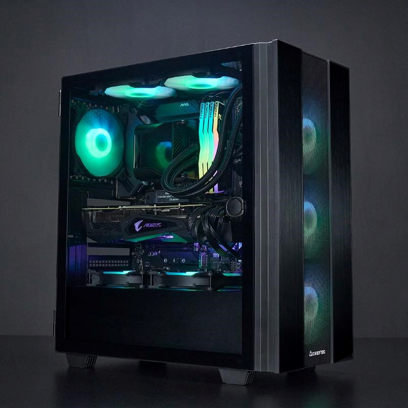 CHIEFTEC skříň HUNTER 2,  ATX,  1x USB-C,  1x USB 3.1,  4x 120mm ARGB Fan,  ARGB Hub,  černá1 
