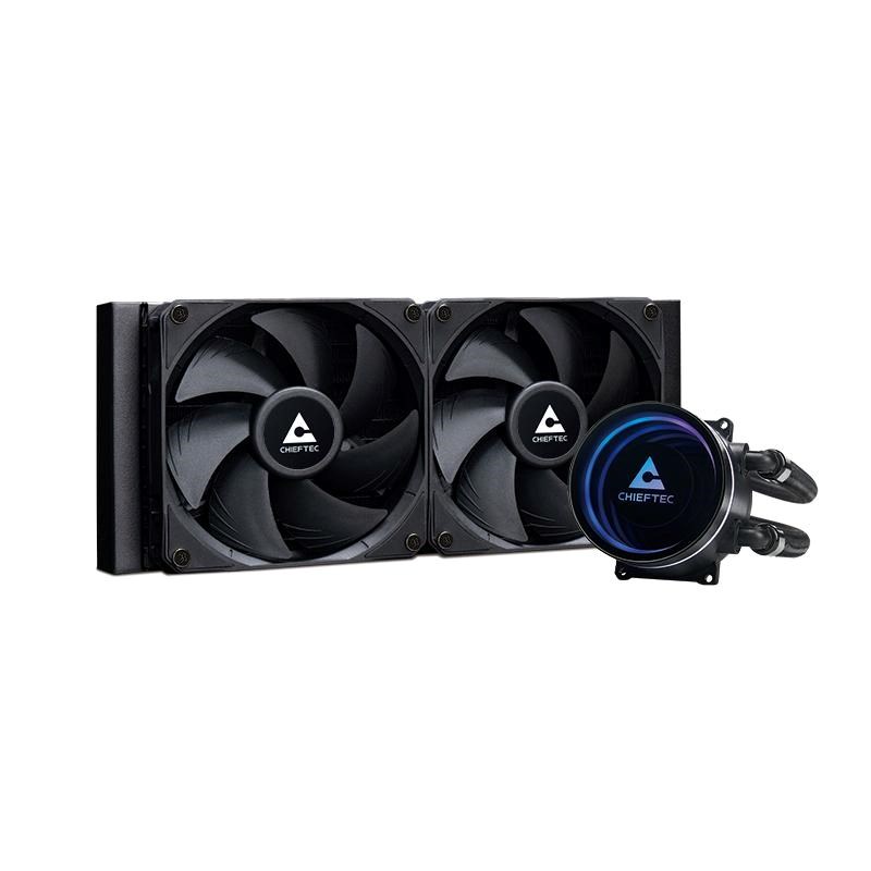CHIEFTEC vodní chlazení CPU Iceberg 240 Dark,  2x120mm,  ARGB vodní blok,  LGA1851,  AM5,  černá0 