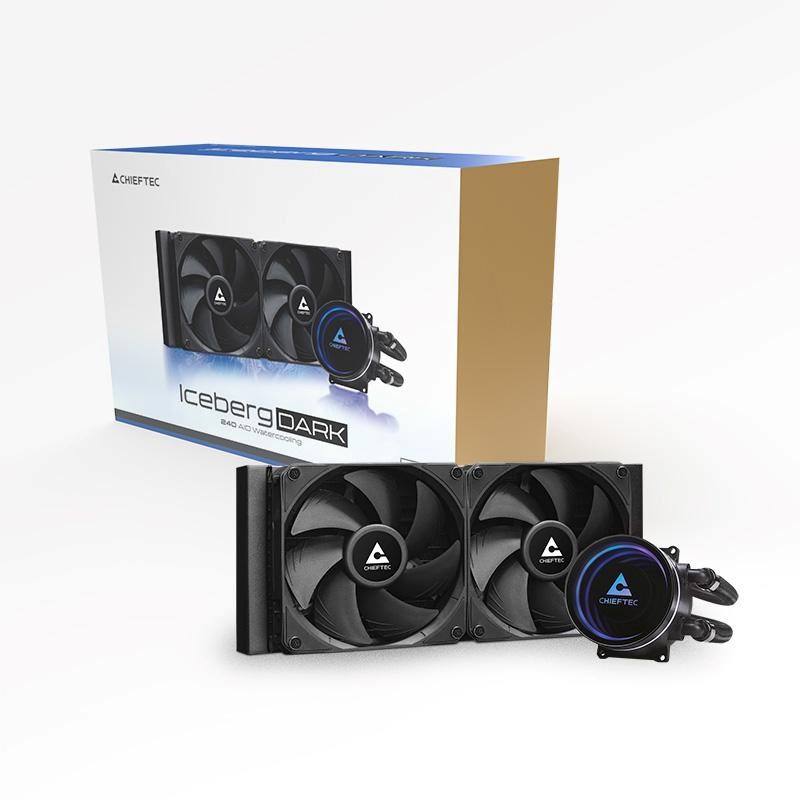 CHIEFTEC vodní chlazení CPU Iceberg 240 Dark,  2x120mm,  ARGB vodní blok,  LGA1851,  AM5,  černá7 