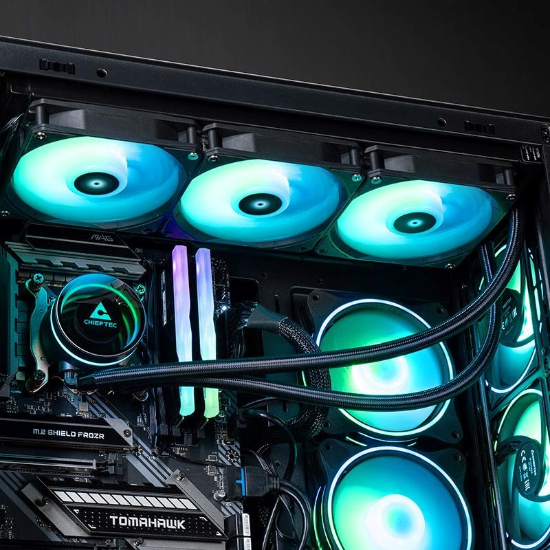 CHIEFTEC vodní chlazení CPU Iceberg 360,  2x360mm ARGB,  ARGB vodní blok,  LGA1851,  AM5,  černá1 