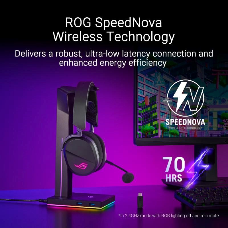 ASUS sluchátka ROG Pelta,  Bezdrátové BT a RF 2.4GHz,  ARGB,  černá7 
