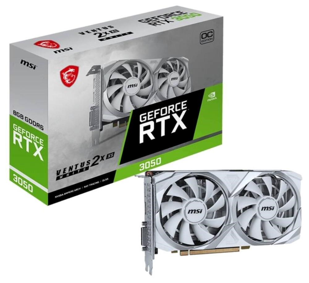 MSI VGA NVIDIA GeForce RTX 3050 VENTUS 2X XS WHITE 8G OC,  8G GDDR6,  1xDP,  1xHDMI,  1xDVI4 