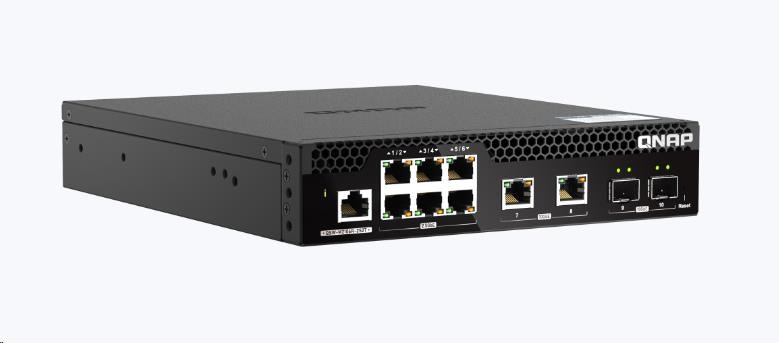 QNAP riadený switch QSW-M2106R-2S2T (6x 2, 5GbE RJ45, 2x 10GbE RJ45, 2x 10GbE SFP+, malá šírka)0 