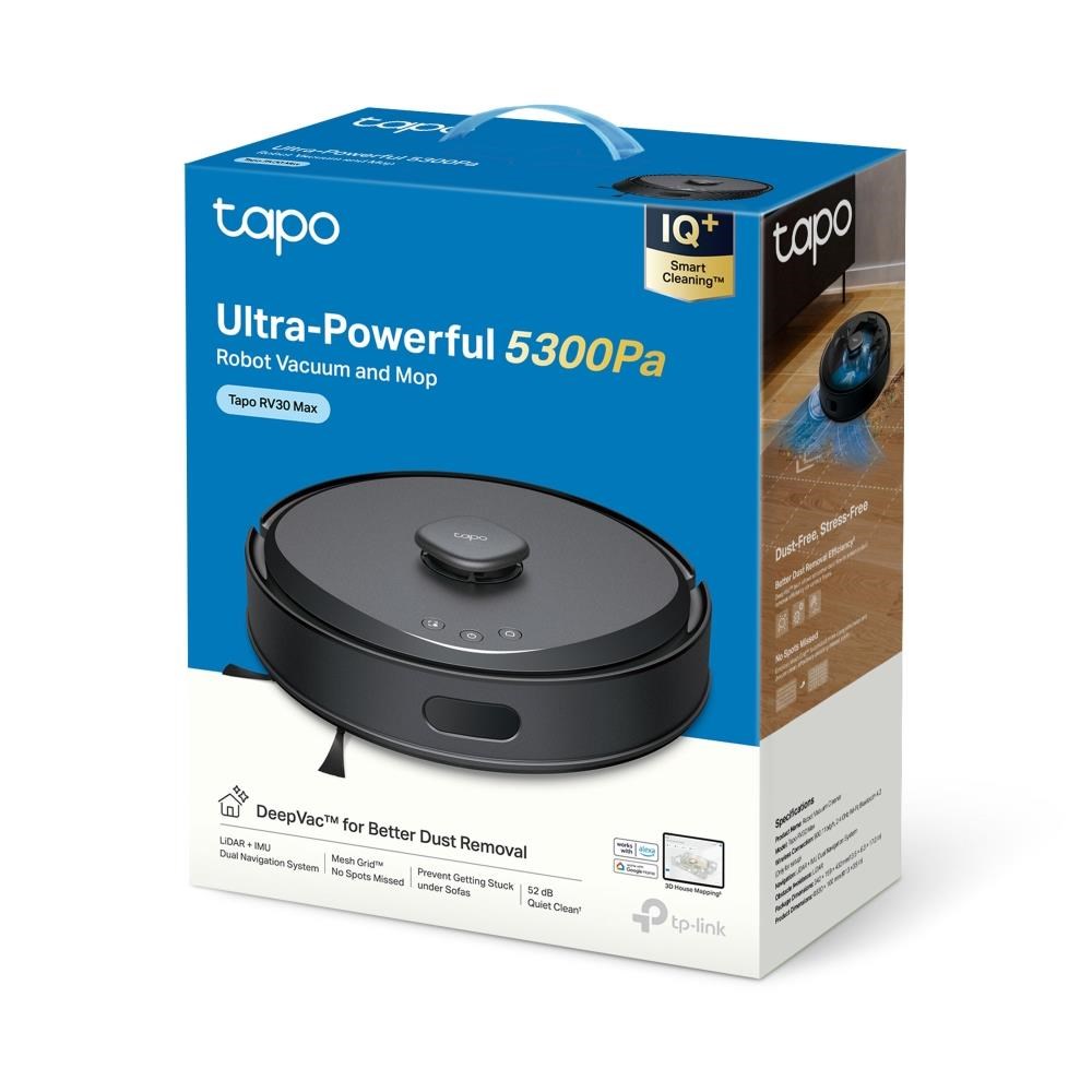 TP-Link Tapo RV30 Max robotický vysavač s mopem (LiDAR+IMU,  2, 4 GHz,  BT,  černý)4 