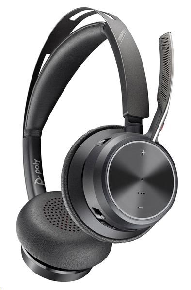 Poly Voyager Focus 2 MS Teams bezdrátová náhlavní souprava,  USB-A/ C adaptér,  stereo0 