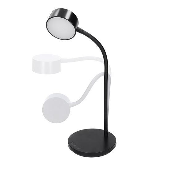 Solight LED stolní lampička,  4, 5W,  300lm,  3CCT,  černá,  podstavec1 