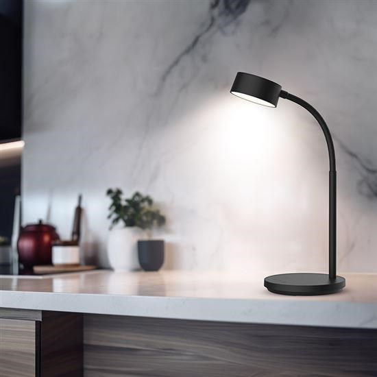 Solight LED stolní lampička,  4, 5W,  300lm,  3CCT,  černá,  podstavec8 