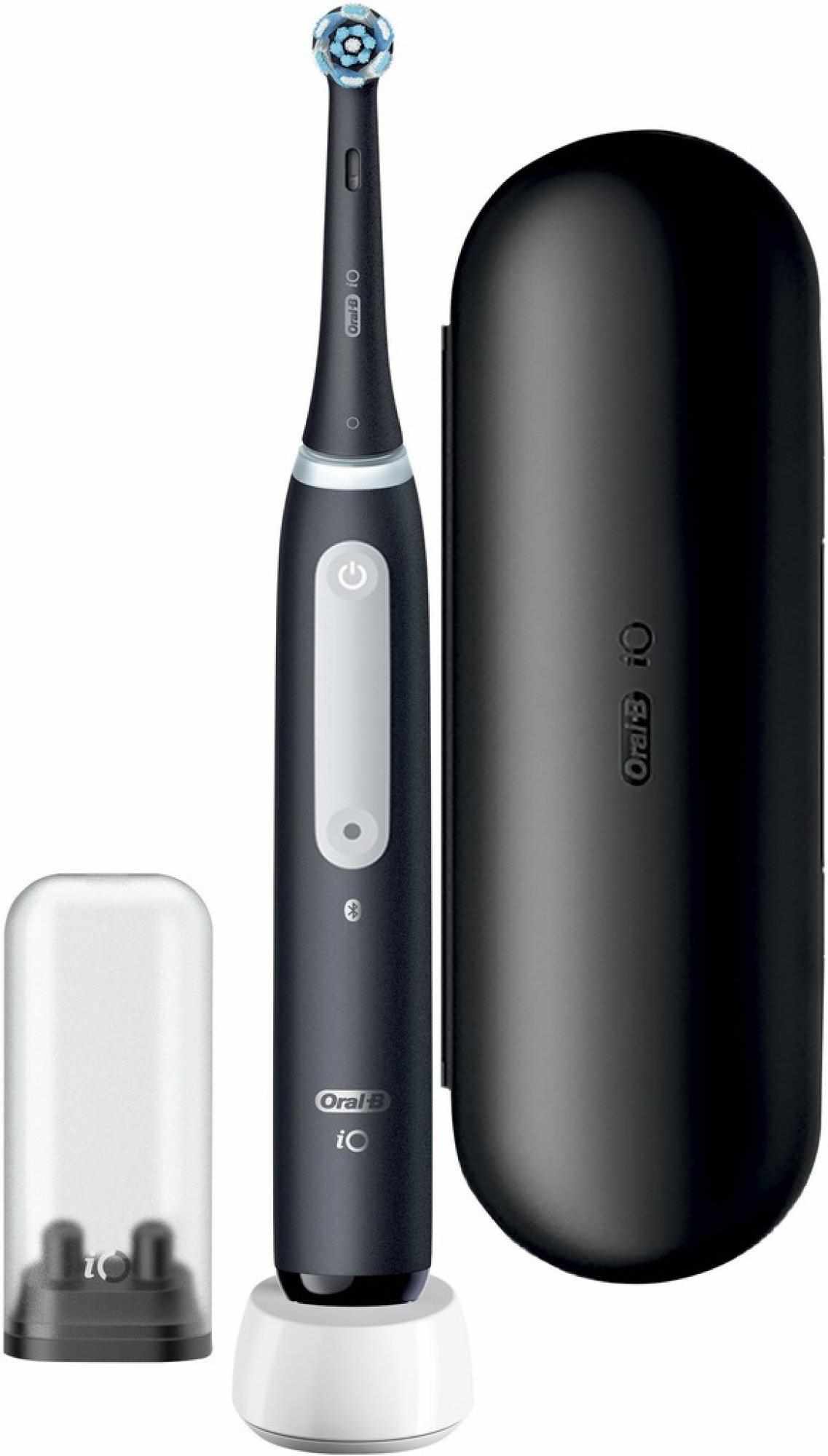 BAZAR - Oral-B iO Series 4 Matt Black elektrický zubní kartáček, magnetický, časovač, tlakový senzor - poškozený obal0 