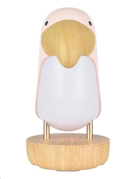 Rabbit & Friends Lampička ptáček s reproduktorem | růžová1 