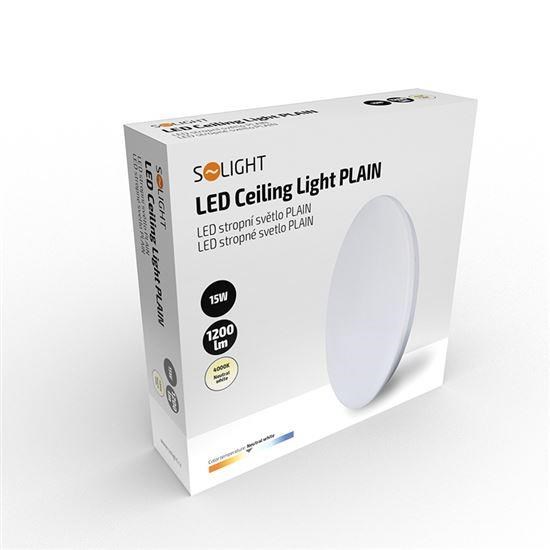 Solight LED stropní světlo Plain,  15W,  1200lm,  4000K,  kulaté,  26cm3 