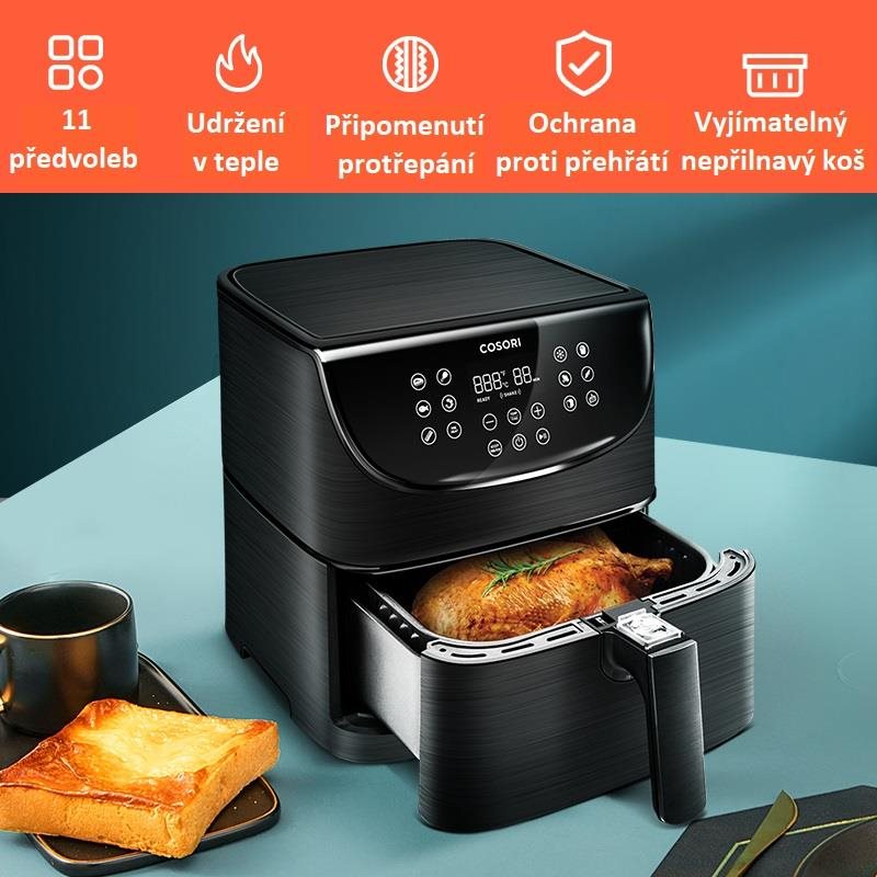BAZAR - Cosori CP158-AF PREMIUM – horkovzdušná digitální fritéza,  černá - Poškozený obal (Komplet)5 