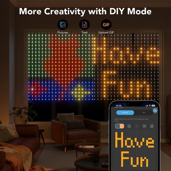 Govee Netflix RGBIC Curtain Light 400 LED - 1, 5 x 1, 5m1 
