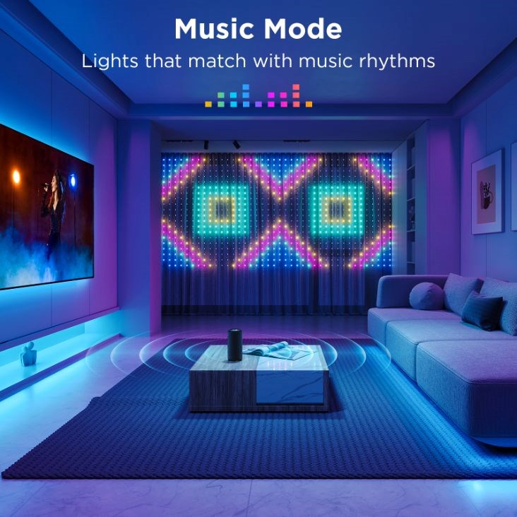 Govee Netflix RGBIC Curtain Light 400 LED - 1, 5 x 1, 5m2 