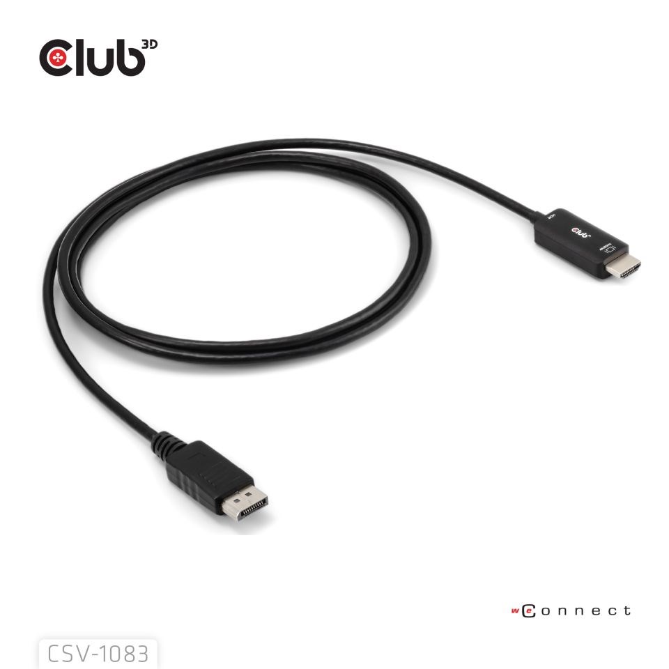 Club3D Adaptér aktivní DisplayPort 1.4 na HDMI HDR (M/ M),  2m4 