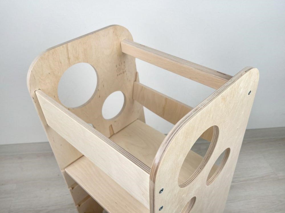 Rostoucí učící věž 3v1 Bublina Max 75 cm, přírodní (natur)1 