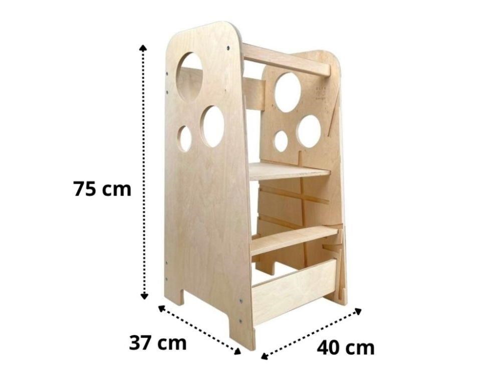 Rostoucí učící věž 3v1 Bublina Max 75 cm, přírodní (natur)8 