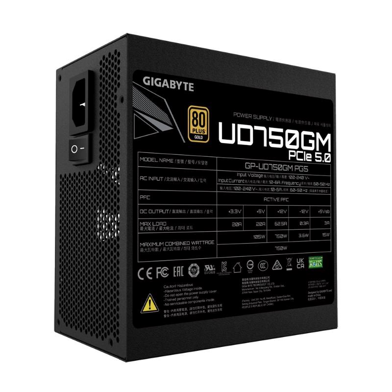 GIGABYTE zdroj UD750GM PG5, 750W, 80+ Gold, 120mm fan6 