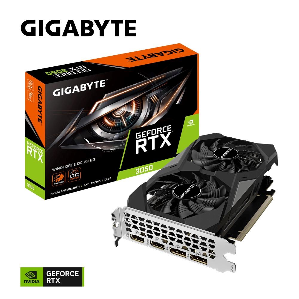 GIGABYTE VGA NVIDIA GeForce RTX 3050 WINDFORCE OC 6G V2,  6G GDDR6,  2xDP,  2xHDMI1 