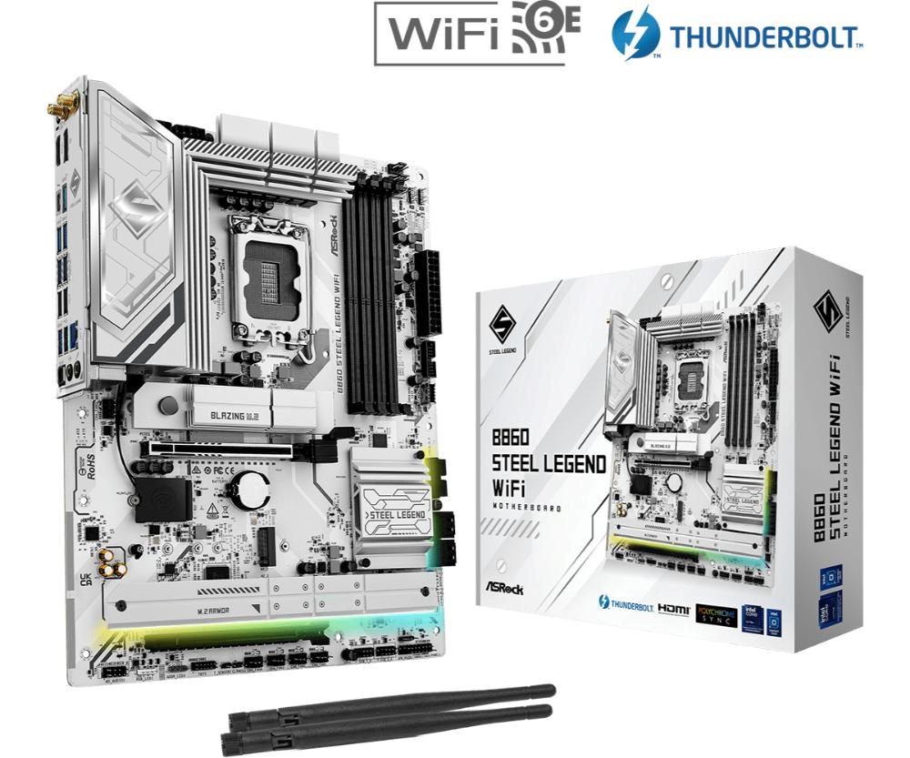 ASRock MB Sc LGA1851 B860 Steel Legend WiFi,  Intel B860,  4xDDR5,  1xThunderbolt,  1xDP,  1xHDMI,  WiFi,  ATX0 