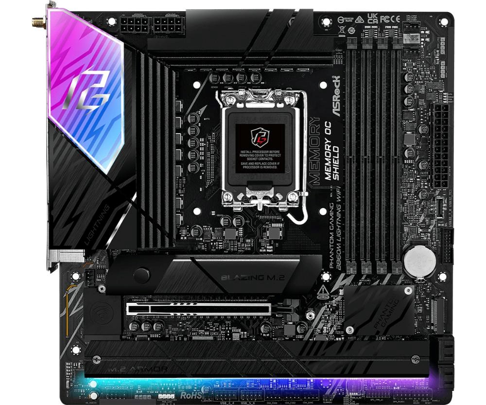 ASRock MB Sc LGA1851 B860M Lightning WiFi,  Intel B860,  4xDDR5,  1xThunderbolt,  1xDP,  1xHDMI,  WiFi,  mATX1 