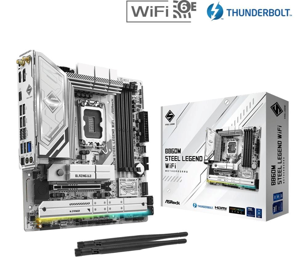 ASRock MB Sc LGA1851 B860M Steel Legend WiFi,  Intel B860,  4xDDR5,  1xThunderbolt,  1xDP,  1xHDMI,  WiFi,  mATX0 
