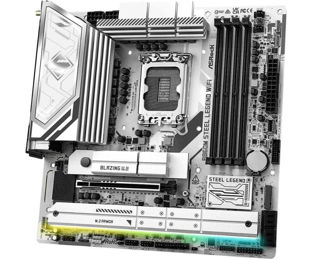 ASRock MB Sc LGA1851 B860M Steel Legend WiFi,  Intel B860,  4xDDR5,  1xThunderbolt,  1xDP,  1xHDMI,  WiFi,  mATX3 