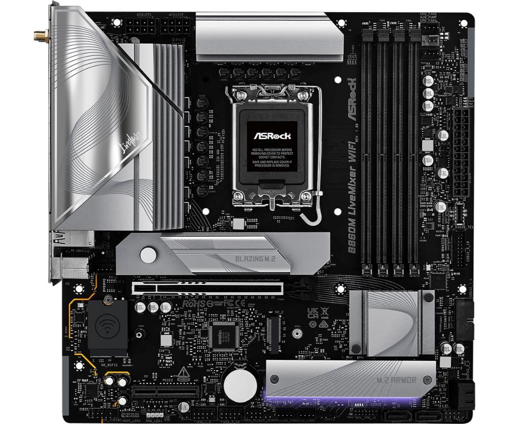ASRock MB Sc LGA1851 B860M LiveMixer WiFi,  Intel B860,  4xDDR5,  1xThunderbolt,  1xHDMI,  WiFi,  mATX1 