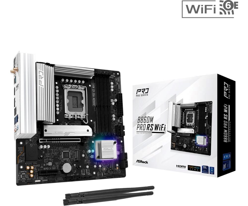 ASRock MB Sc LGA1851 B860M Pro RS WiFi, Intel B860, 4xDDR5, 1xDP, 1xHDMI, WiFi, mATX2 
