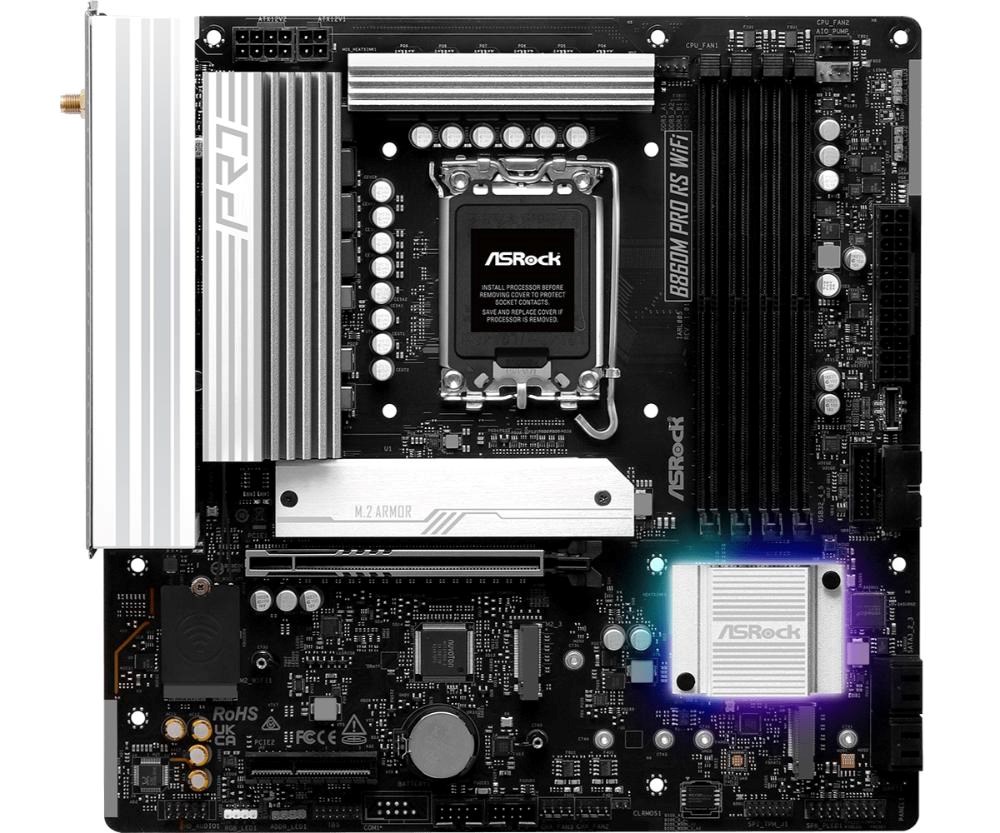 ASRock MB Sc LGA1851 B860M Pro RS WiFi, Intel B860, 4xDDR5, 1xDP, 1xHDMI, WiFi, mATX3 