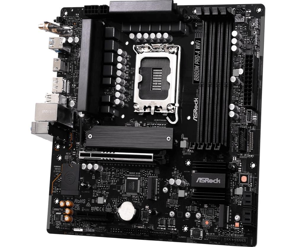 ASRock MB Sc LGA1851 B860M Pro-A WiFi,  Intel B860,  4xDDR5,  1xDP,  1xHDMI,  WiFi,  mATX3 