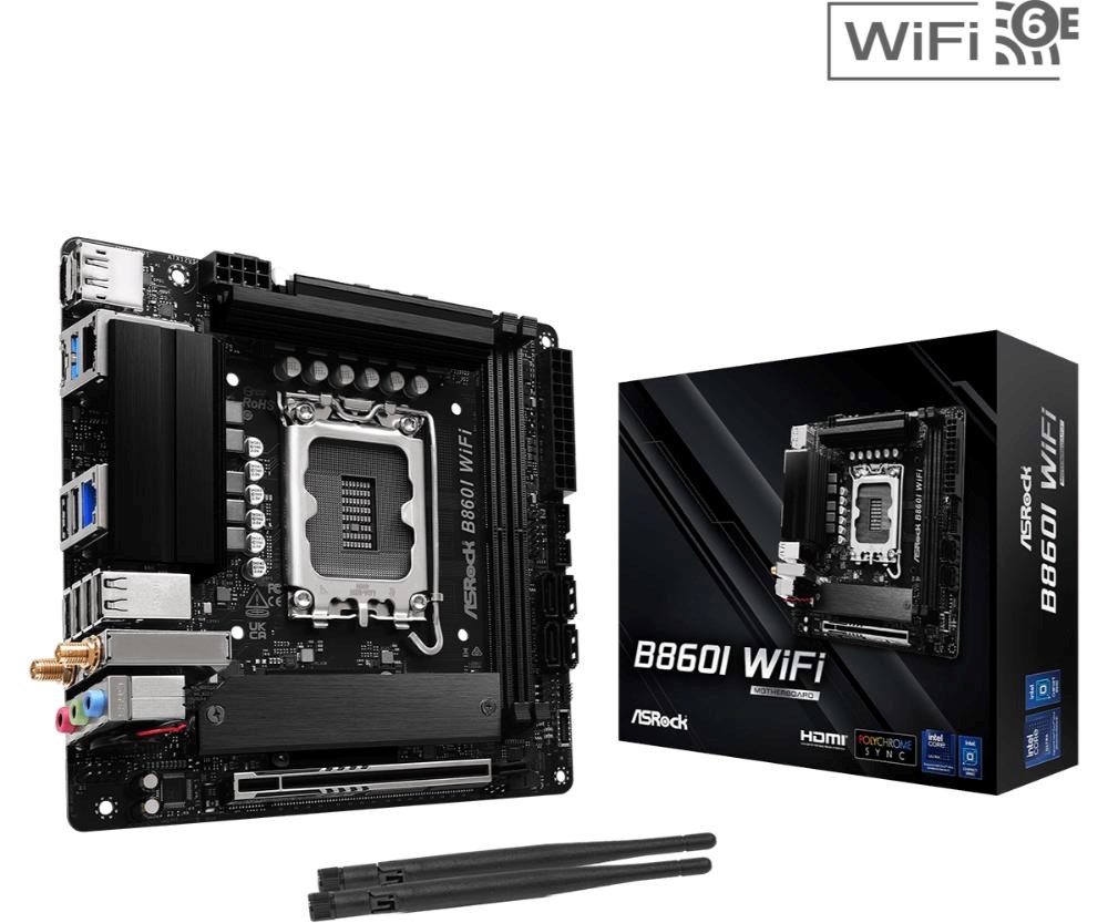 ASRock MB Sc LGA1851 B860I WiFi,  Intel B860,  2xDDR5,  1xDP,  1xHDMI,  WiFi,  Mini-ITX0 