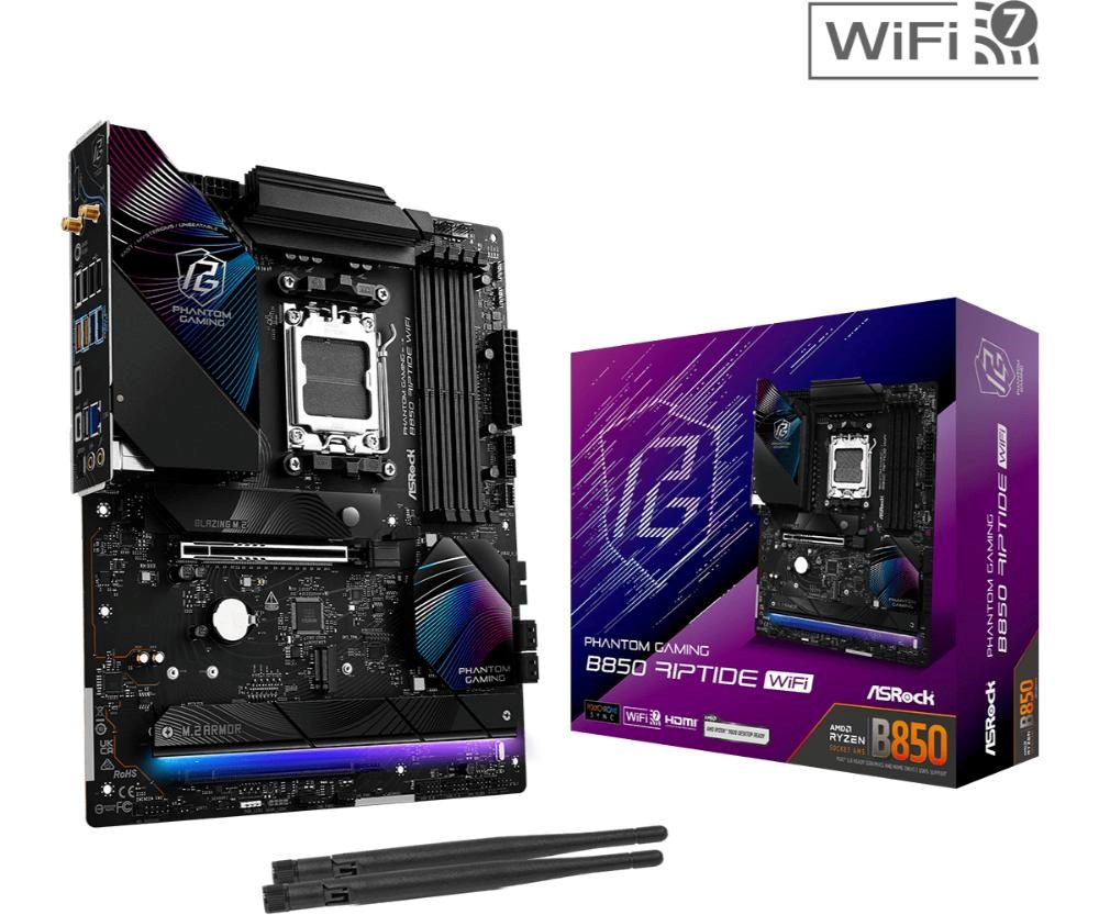 ASRock MB Sc AM5 B850 Riptide WiFi,  AMD B850,  4xDDR5,  1xHDMI,  WiFi,  ATX2 