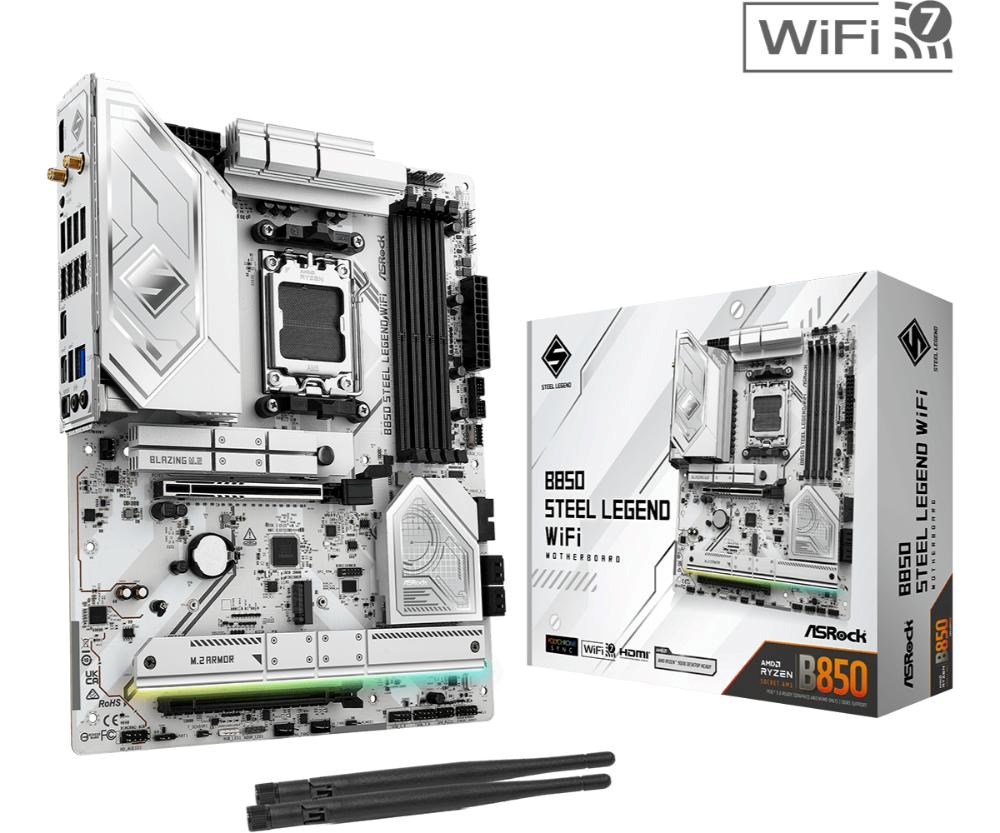 ASRock MB Sc AM5 B850 Steel Legend WiFi,  AMD B850,  4xDDR5,  1xHDMI,  WiFi,  ATX0 