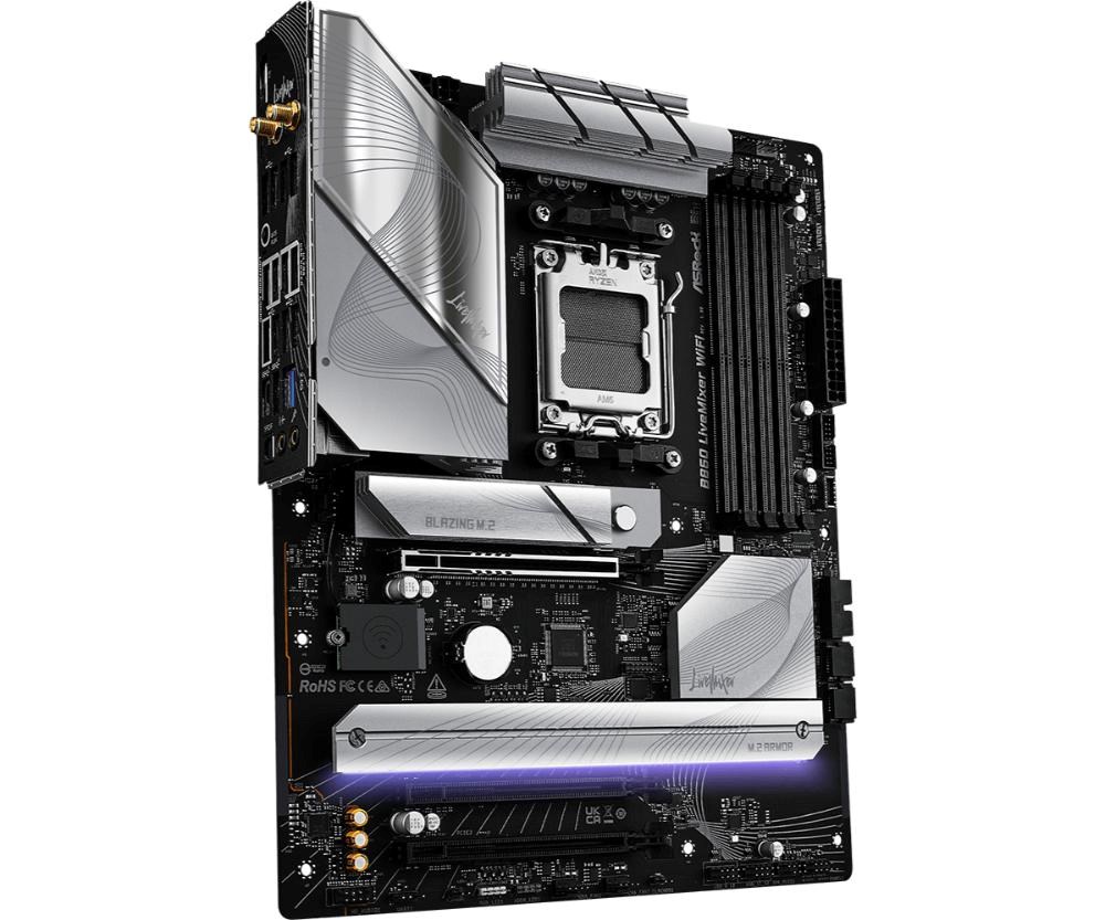 ASRock MB Sc AM5 B850 LiveMixer WiFi,  AMD B850,  4xDDR5,  1xDP,  1xHDMI,  WiFi,  ATX2 