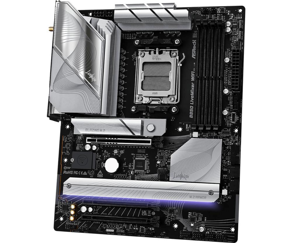 ASRock MB Sc AM5 B850 LiveMixer WiFi,  AMD B850,  4xDDR5,  1xDP,  1xHDMI,  WiFi,  ATX3 