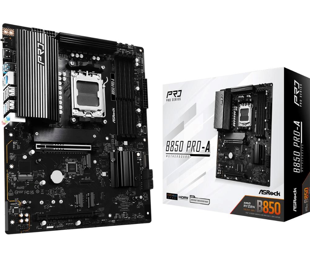 ASRock MB Sc AM5 B850 Pro-A,  AMD B850,  4xDDR5,  1xUSB-C,  HDMI,  ATX0 
