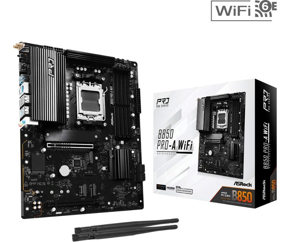 ASRock MB Sc AM5 B850 Pro-A WiFi,  AMD B850,  4xDDR5,  1xUSB-C,  1xHDMI,  WiFi,  ATX1 
