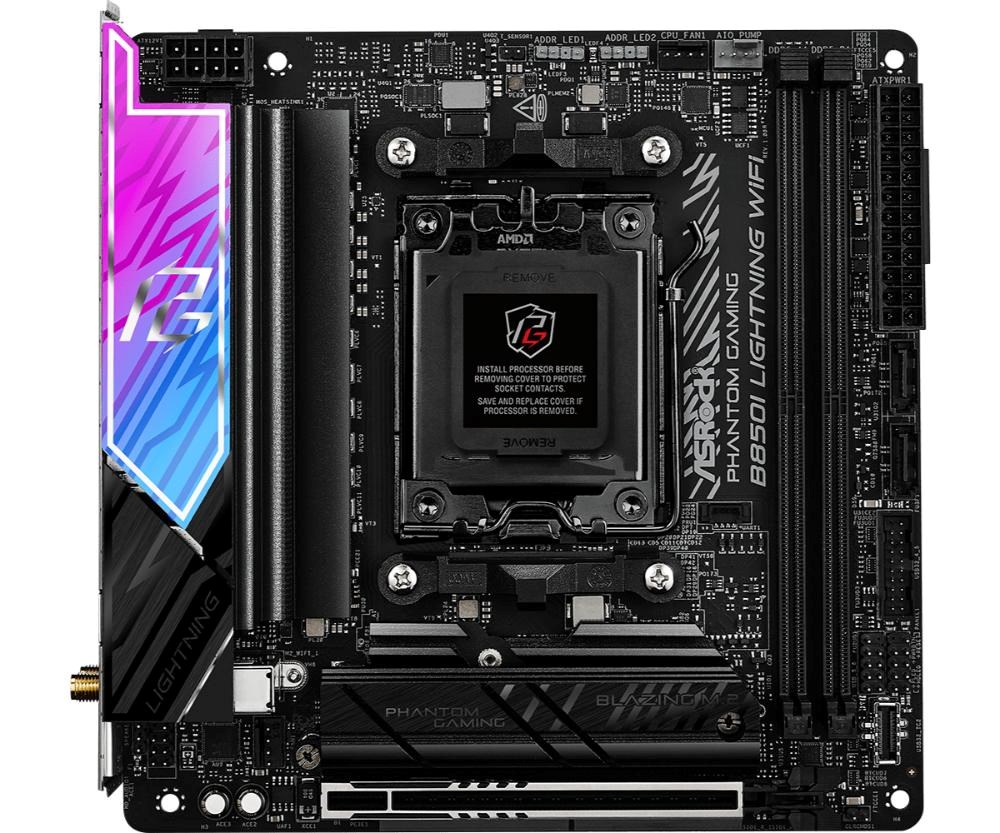 ASRock MB Sc AM5 B850I Lightning WiFi,  AMD B850,  2xDDR5,  1xThunderbolt,  1xHDMI,  WiFi,  Mini-ITX1 